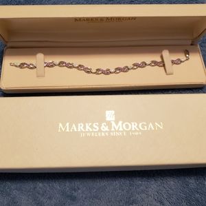 Marks & Morgan Sterling Silver, Opal, & Pink Sapphire Bracelet